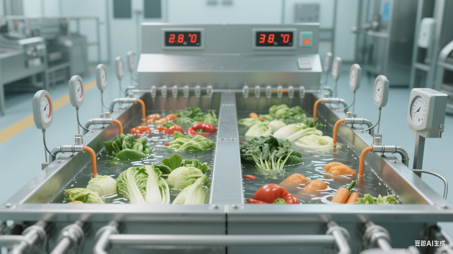 连续式蔬菜清洗漂烫流水线物料浪费规避策略(13)