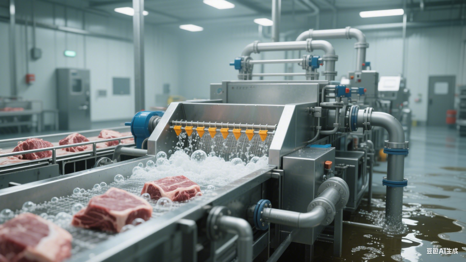 气泡清洗机在食品加工厂牛肉清洗环节的工艺应用与品质管控(3)