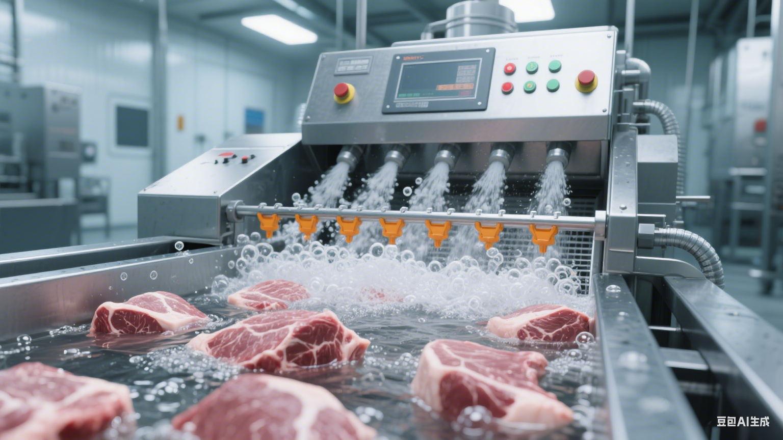 气泡清洗机在食品加工厂牛肉清洗环节的工艺应用与品质管控(7)