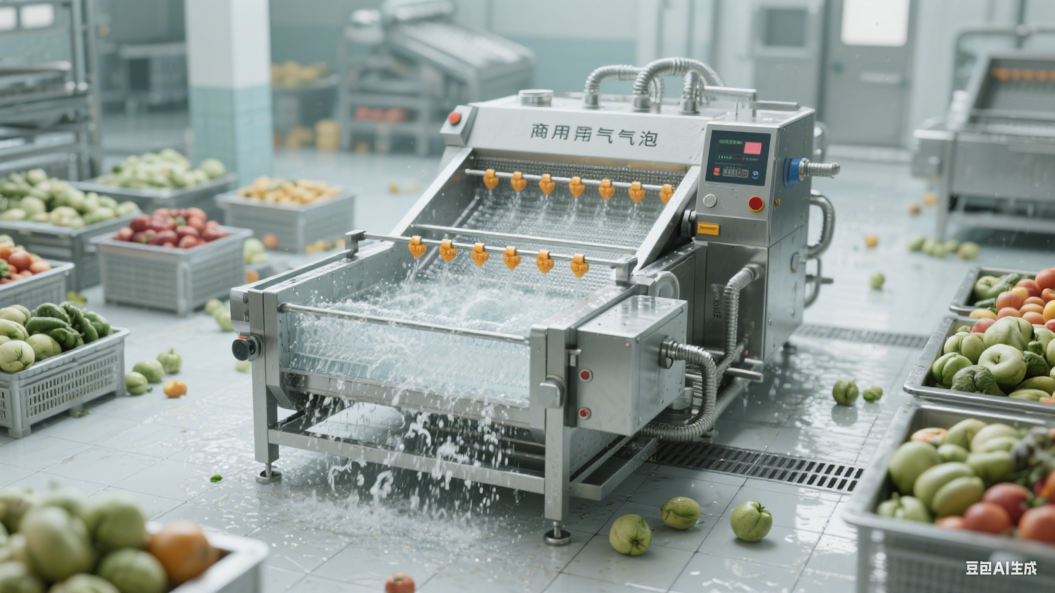 果蔬加工清洁保障：气泡清洗机通过多重质量检测，安全可靠(7)