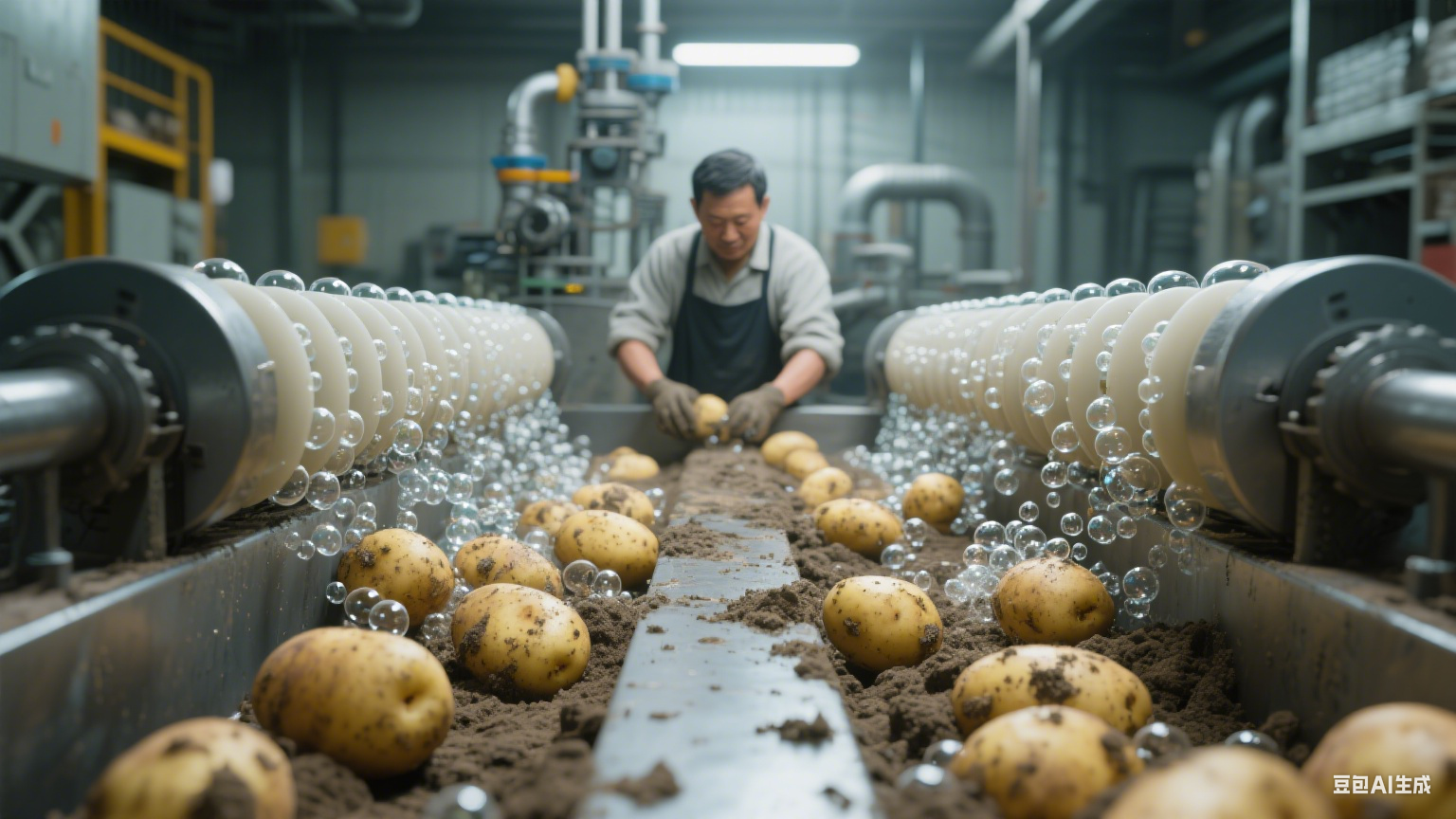 气泡清洗机洗土豆：用热水吗？洗几遍才干净？(4)