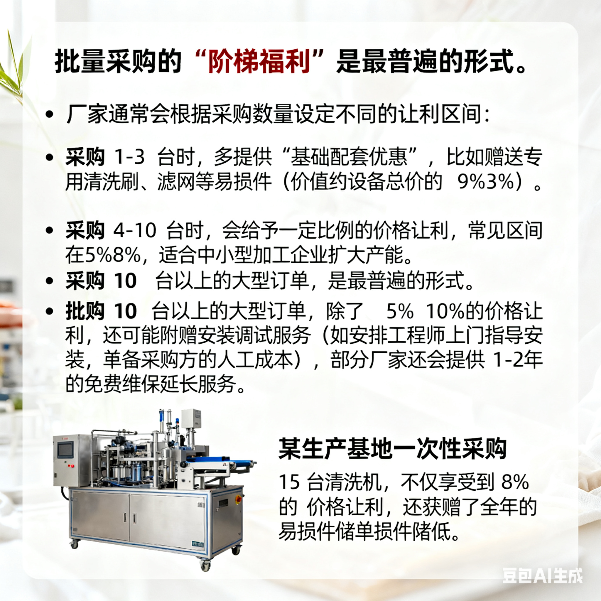 蔬净惠至：卷心菜花菜气泡翻浪式清洗机的出厂优惠逻辑与价值(2)