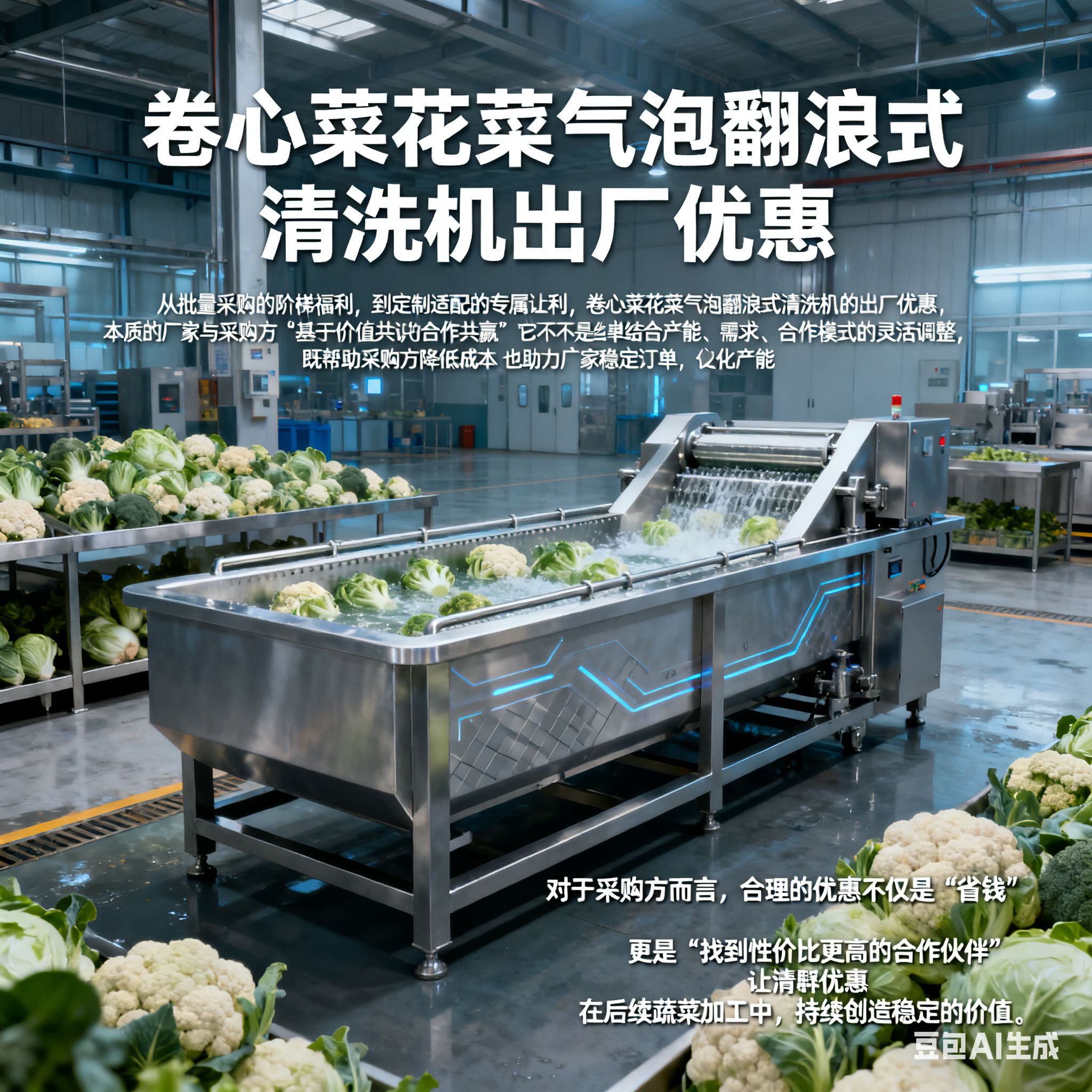 蔬净惠至：卷心菜花菜气泡翻浪式清洗机的出厂优惠逻辑与价值(7)