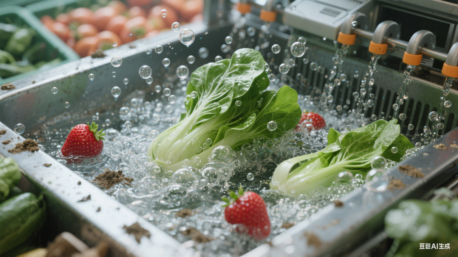 果蔬洁净的材质密码：气泡清洗机内部零件的选材智慧与安全守护(1)