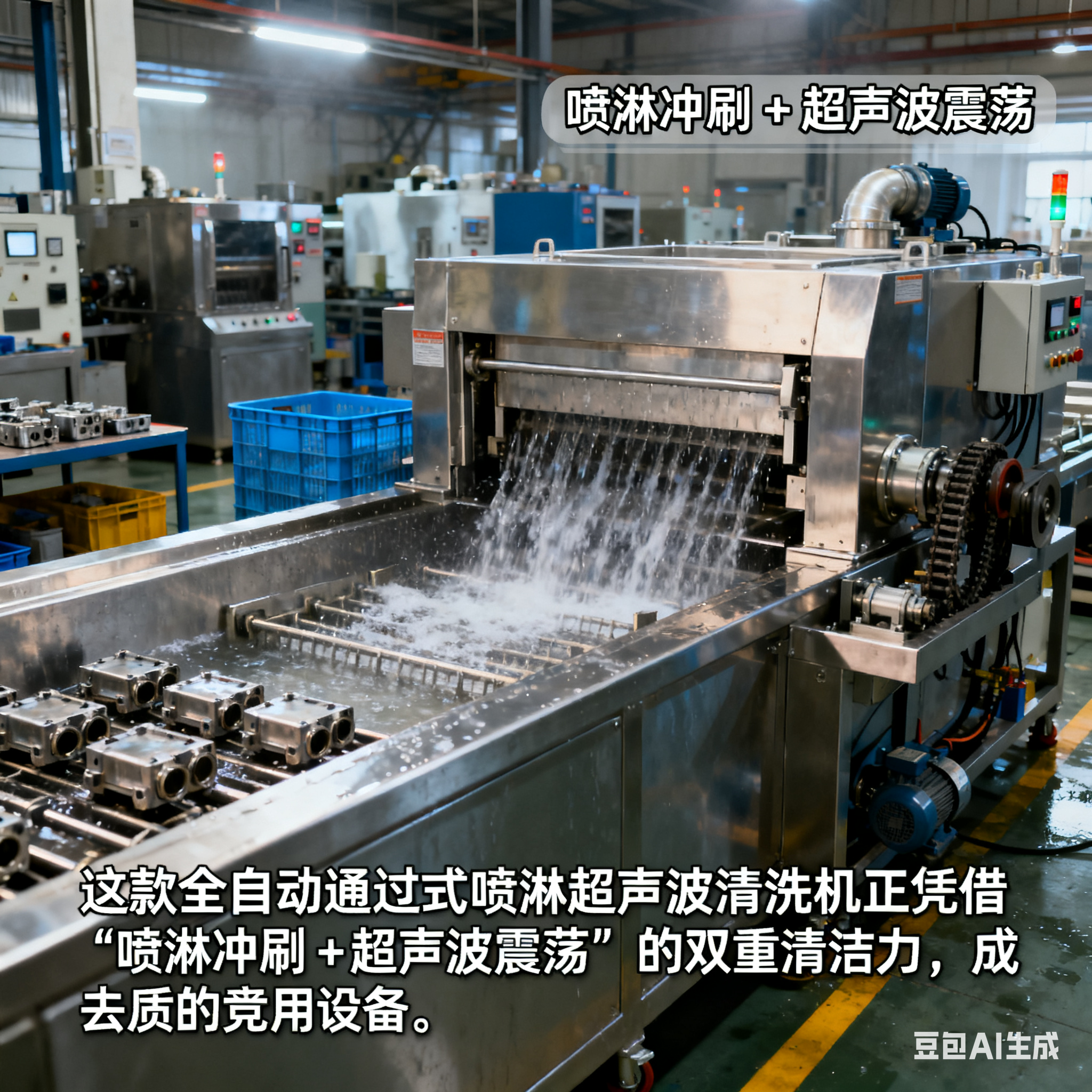 全自动通过式喷淋超声波清洗机：循环过滤技术赋能的清洁新标杆(1)