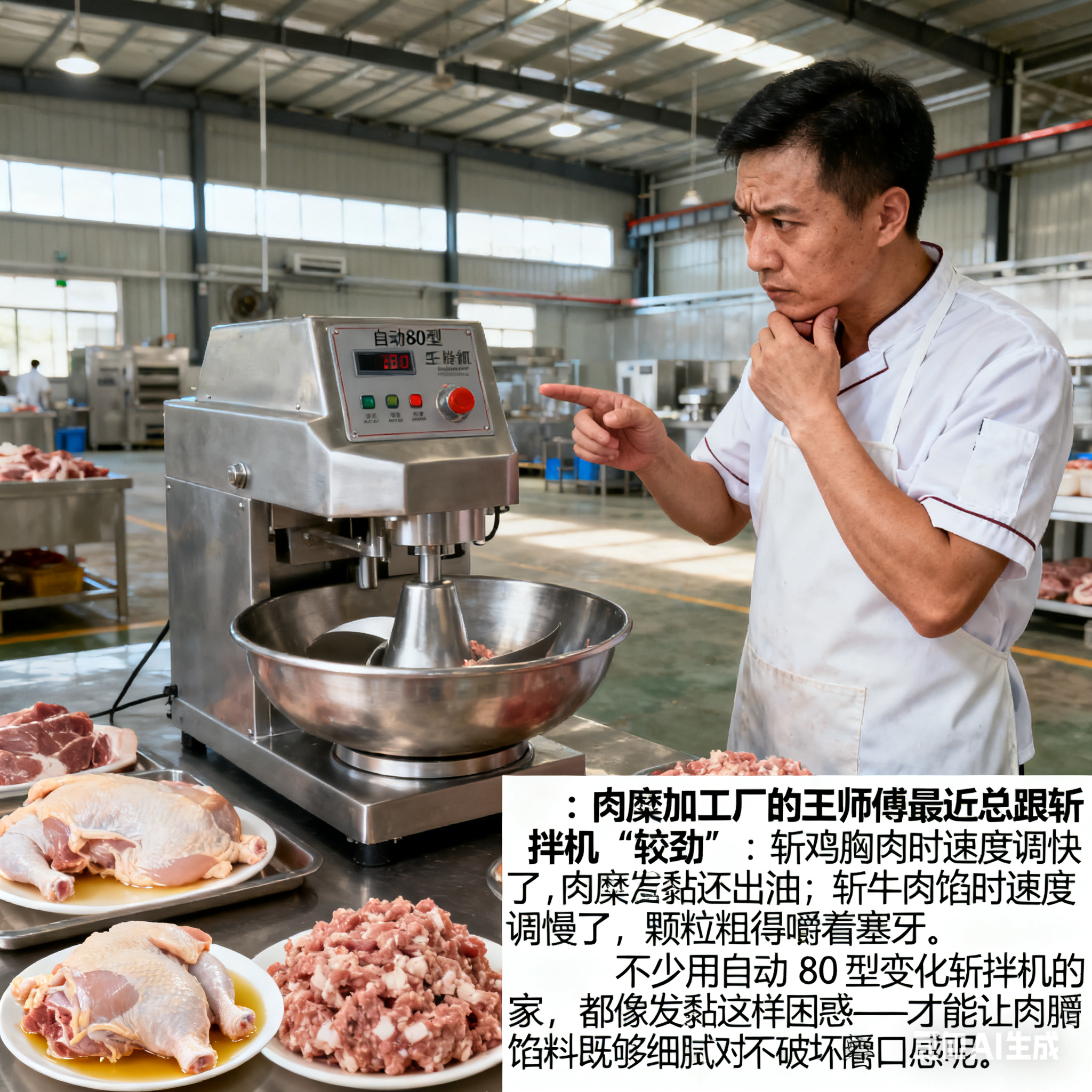 全自动 80 型变频斩拌机，斩拌速度咋选？(1)