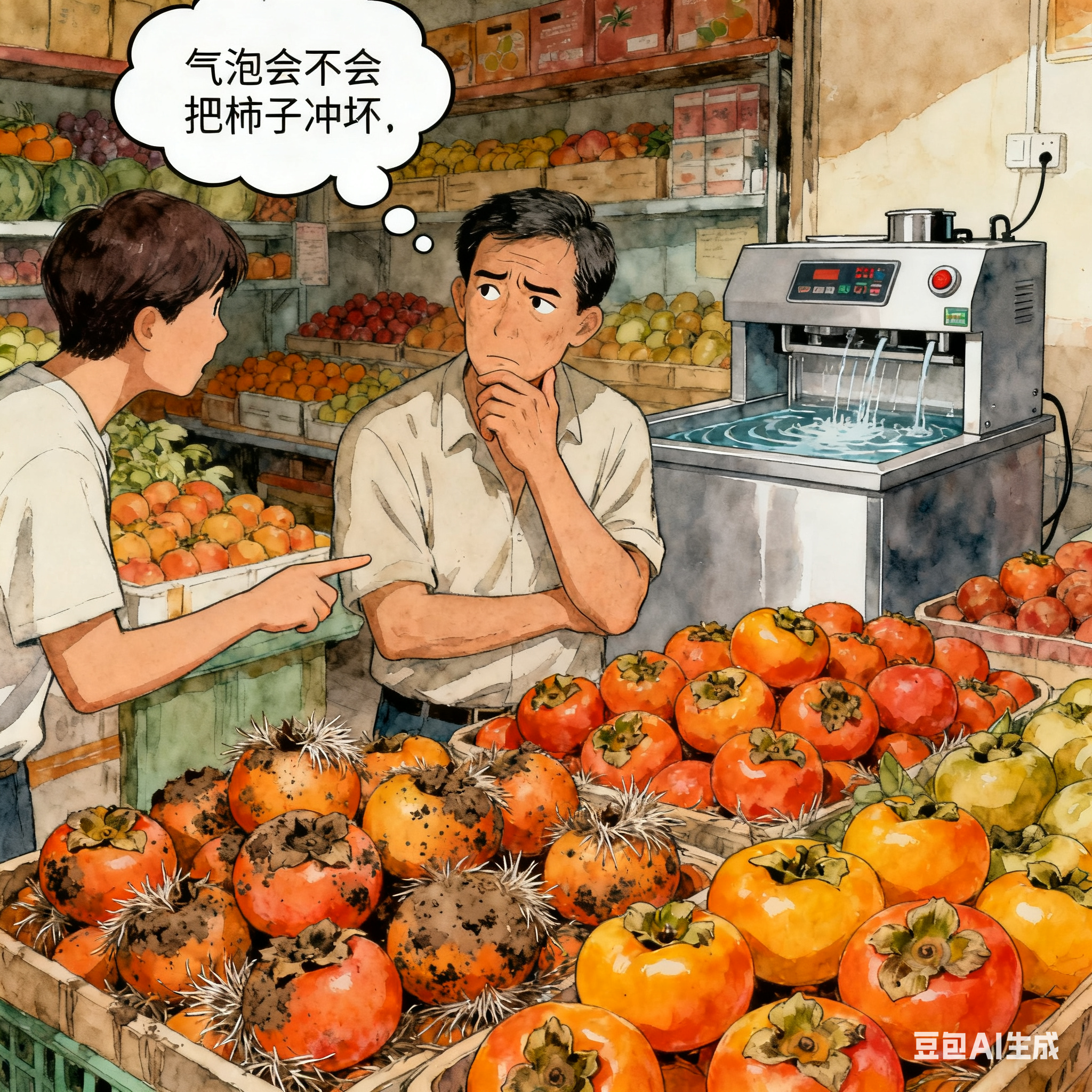 水果柿子能用气泡清洗机吗？(1)