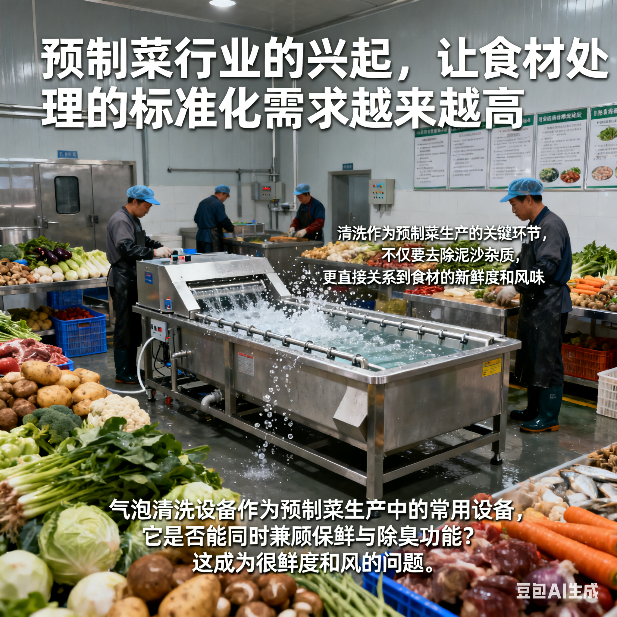 预制菜气泡清洗设备，能实现保鲜除臭吗？