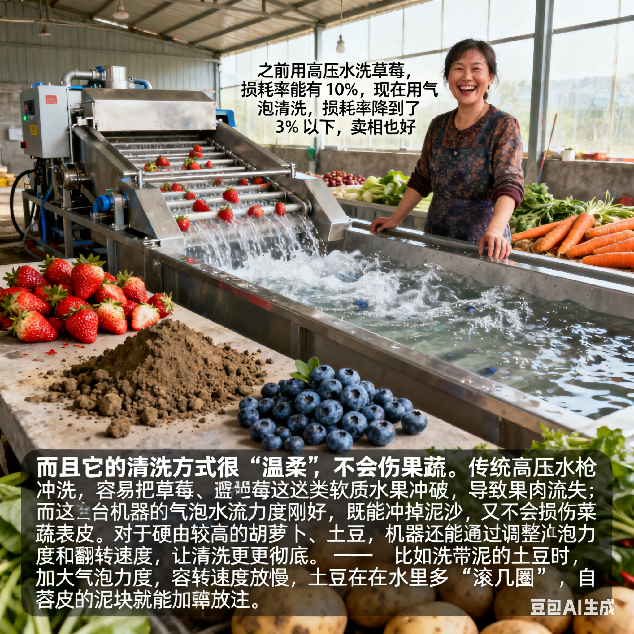 全自动果蔬气泡清洗机，咋洗得又干净又省心？(3)