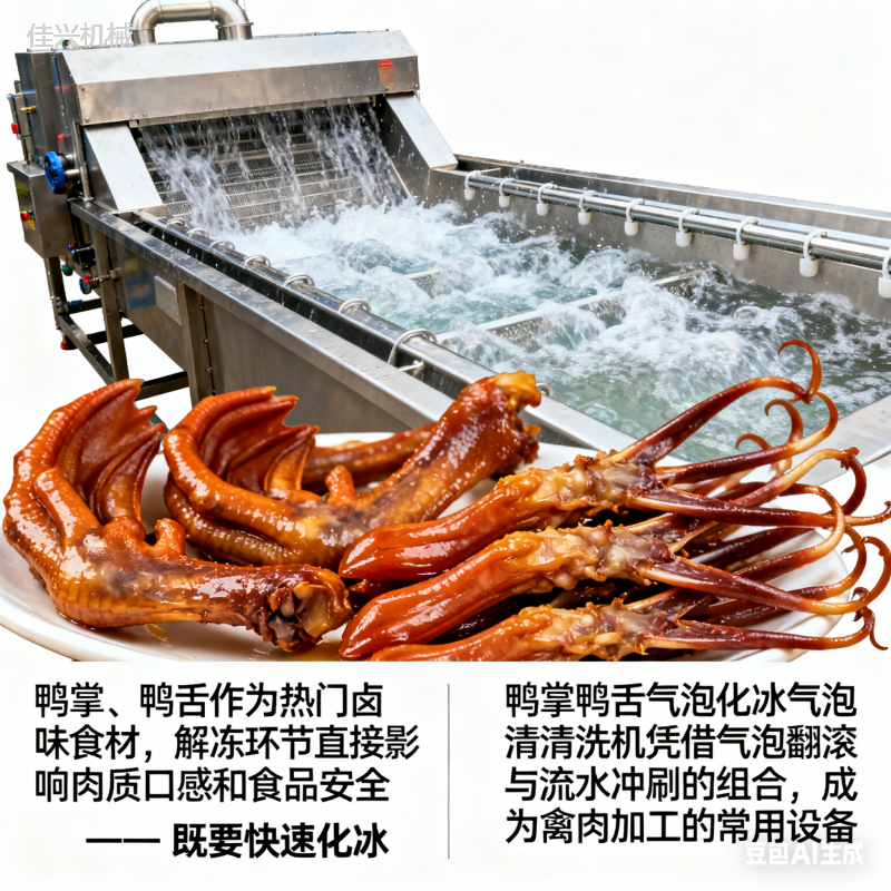 鸭掌鸭舌气泡化冰清洗机 解冻水温是多少？